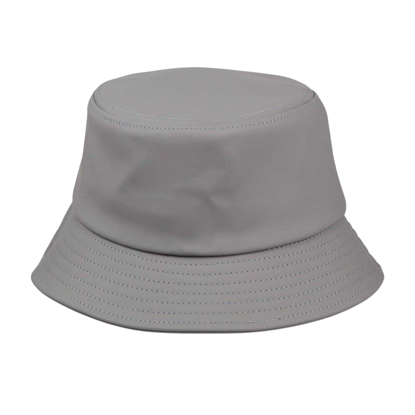 Grey - Back - Spiral Womens-Ladies Plain Ribbed Bucket Hat