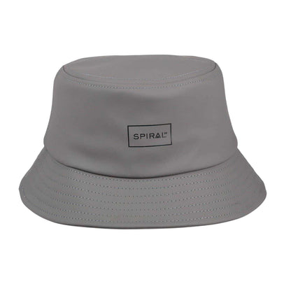 Grey - Front - Spiral Womens-Ladies Plain Ribbed Bucket Hat