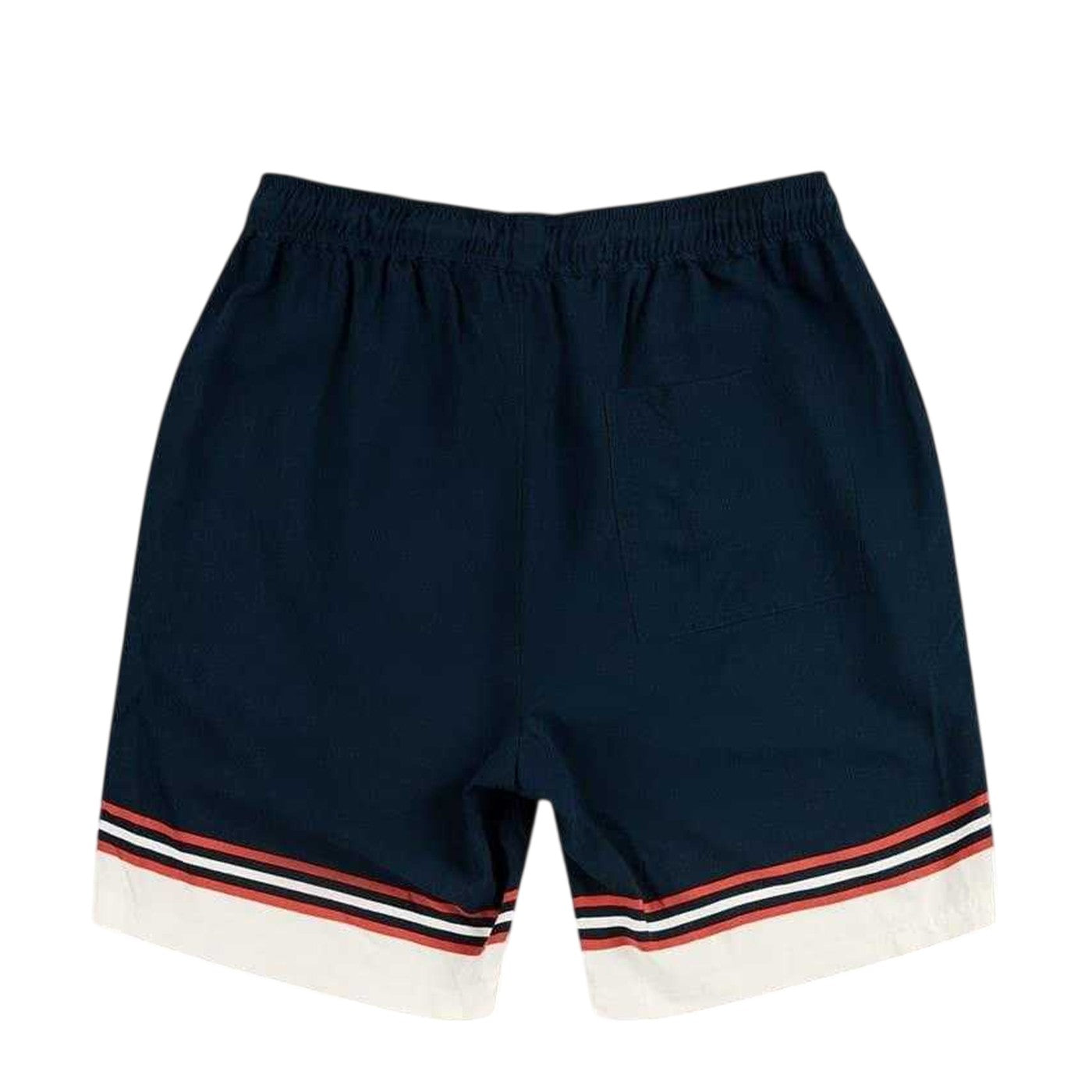 Navy - Front - Pretty Green Mens Striped Sweat Shorts