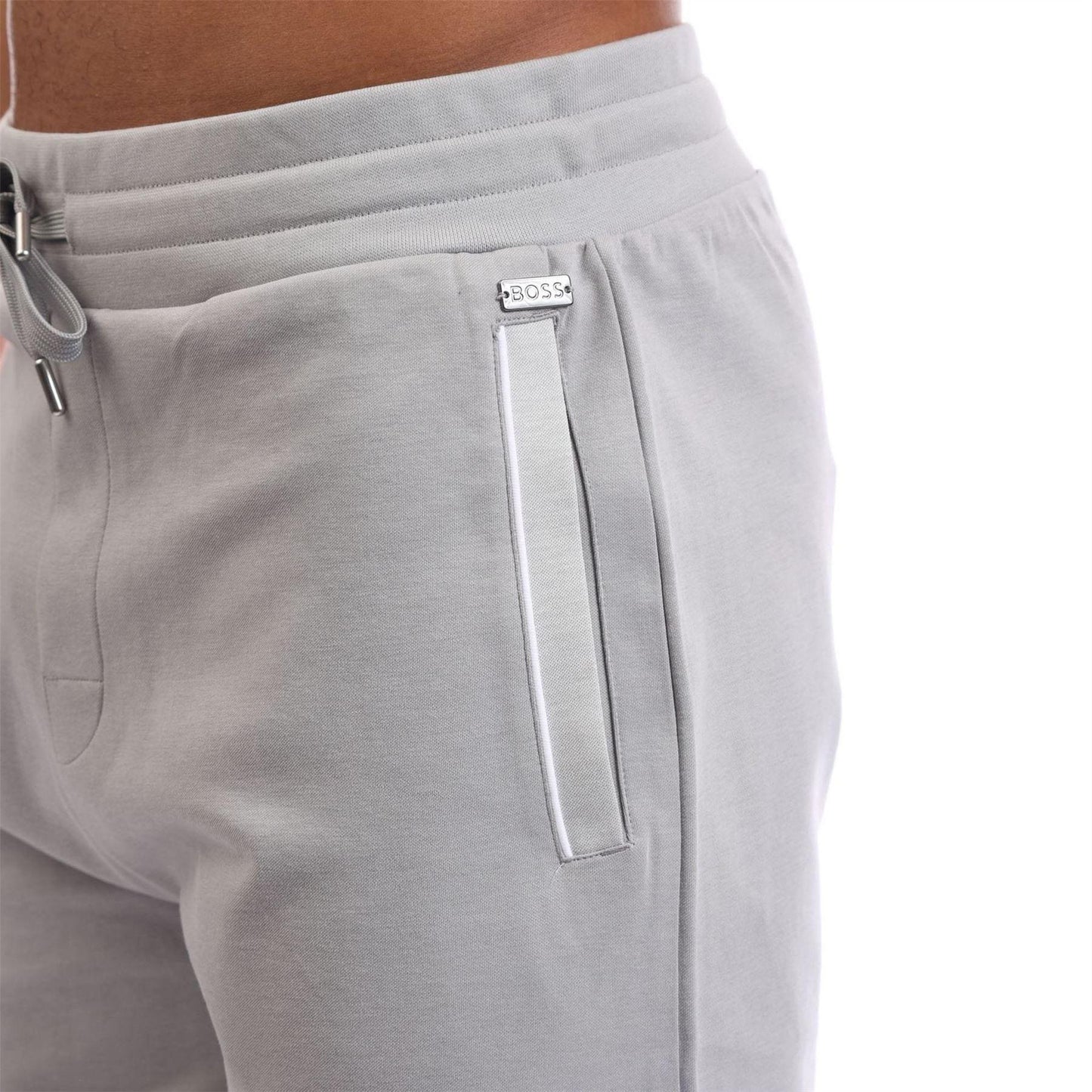 Grey - Side - Boss Mens Sweat Shorts