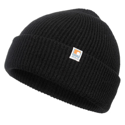 Black - Side - SoulCal Unisex Adult Ribbed Polyester Beanie