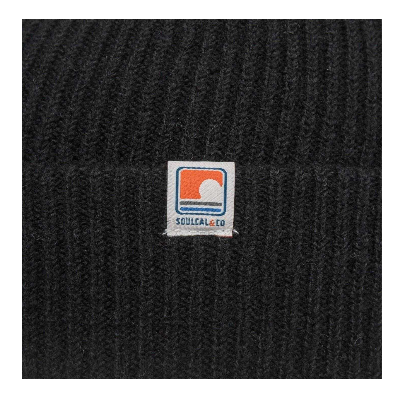 Black - Pack Shot - SoulCal Unisex Adult Ribbed Polyester Beanie
