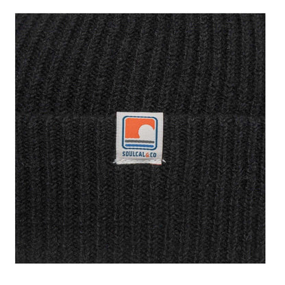 Black - Pack Shot - SoulCal Unisex Adult Ribbed Polyester Beanie
