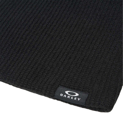 Black - Side - Oakley Mens Backbone Ribbed Beanie