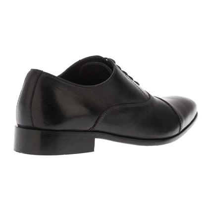 Black - Back - Dune London Mens Stormy Leather Derby Shoes