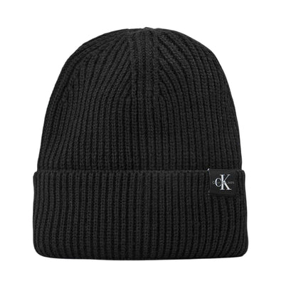 Black - Front - Calvin Klein Childrens-Kids Jeans Monogram Ribbed Comfort Beanie