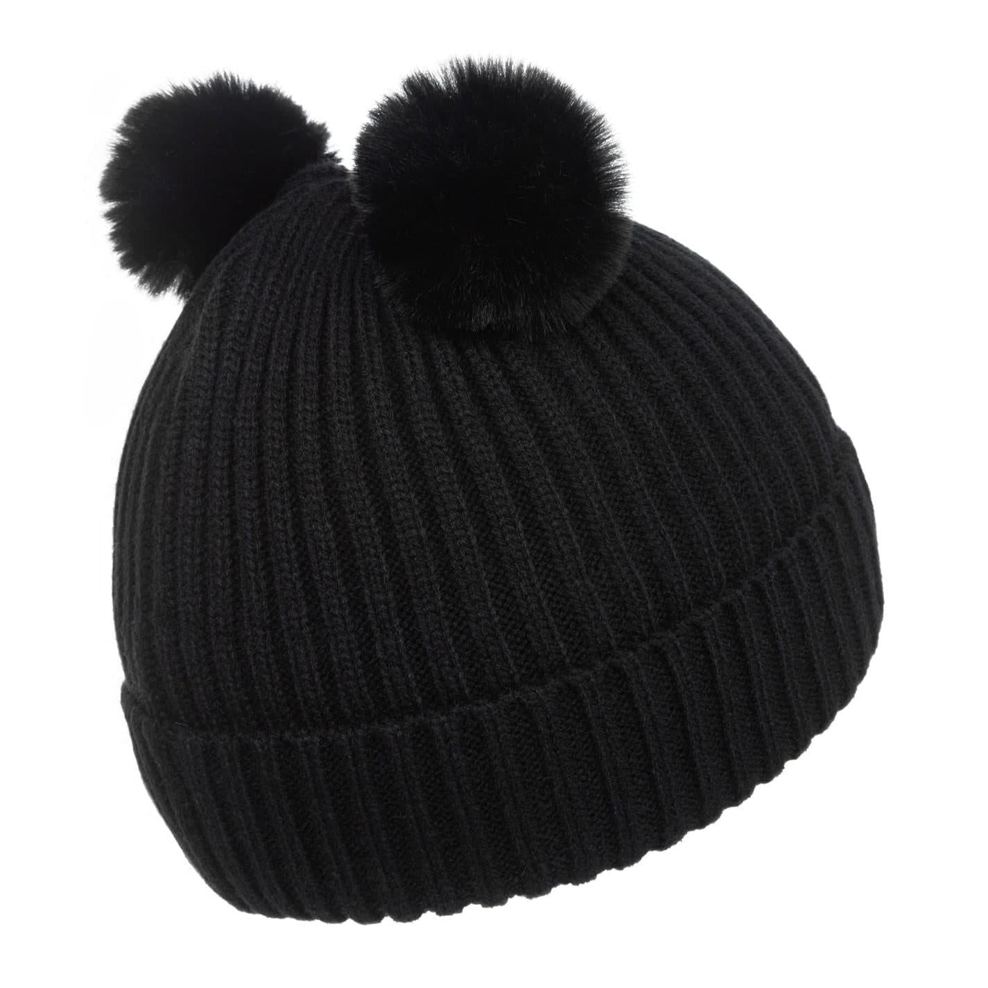 Black - Side - Nevica Childrens-Kids Meribel Skiing Beanie