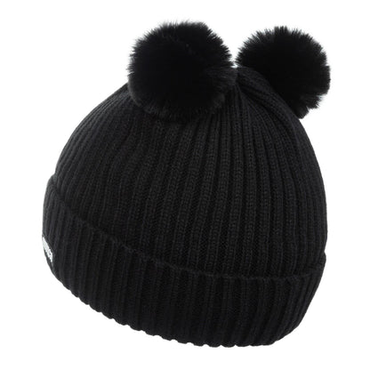 Black - Pack Shot - Nevica Childrens-Kids Meribel Skiing Beanie