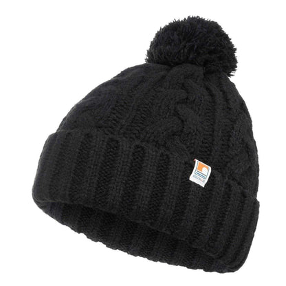 Black - Back - SoulCal Unisex Adult Cable Knit Bobble Hat