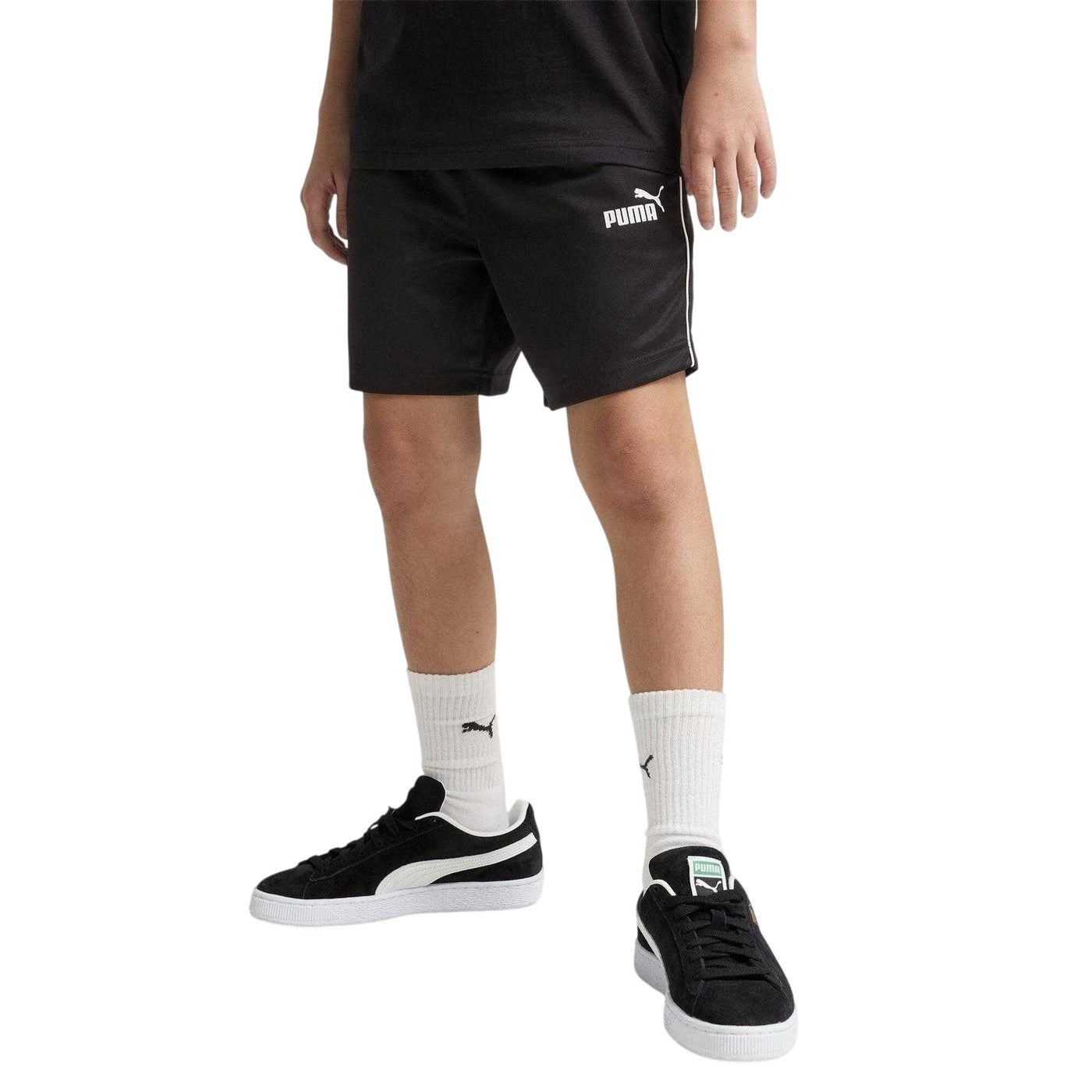 Puma Black - Side - Puma Childrens-Kids Track Shorts