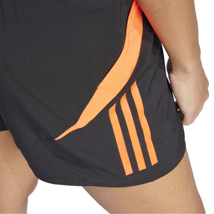 Black-Solar Red - Side - Adidas Womens-Ladies Tiro 24 Football Shorts