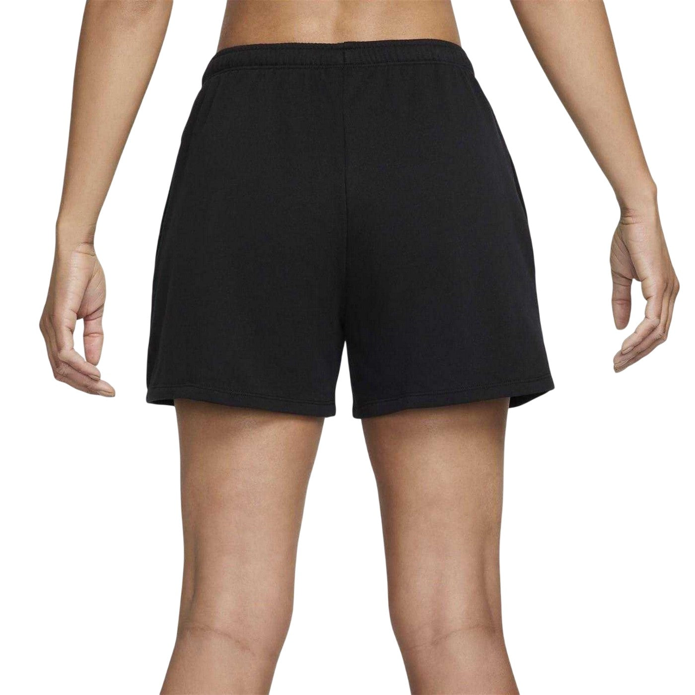 Black - Back - Nike Womens-Ladies Fleece Elasticated Waist Relaxed Fit Sweat Shorts