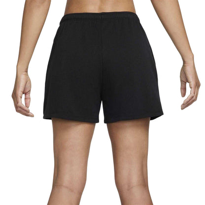 Black - Back - Nike Womens-Ladies Fleece Elasticated Waist Relaxed Fit Sweat Shorts