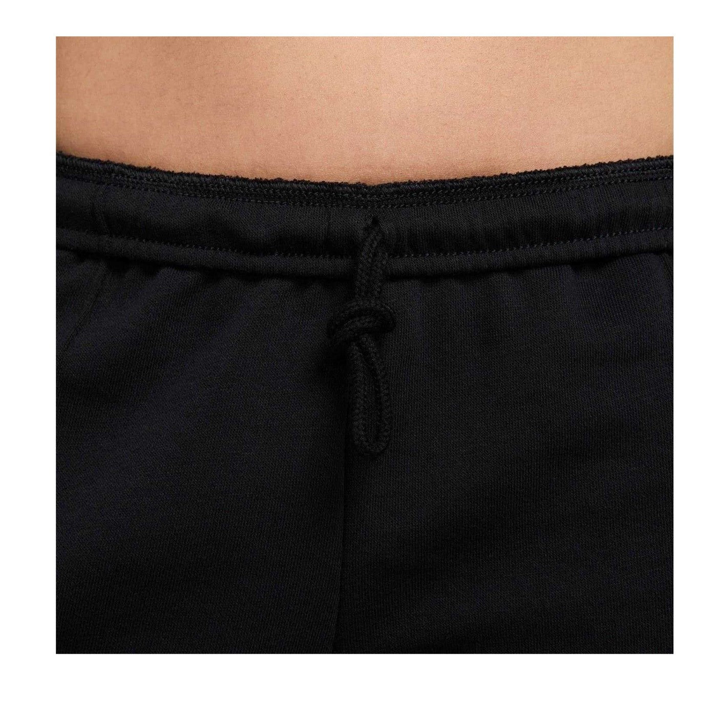 Black - Side - Nike Womens-Ladies Fleece Elasticated Waist Relaxed Fit Sweat Shorts