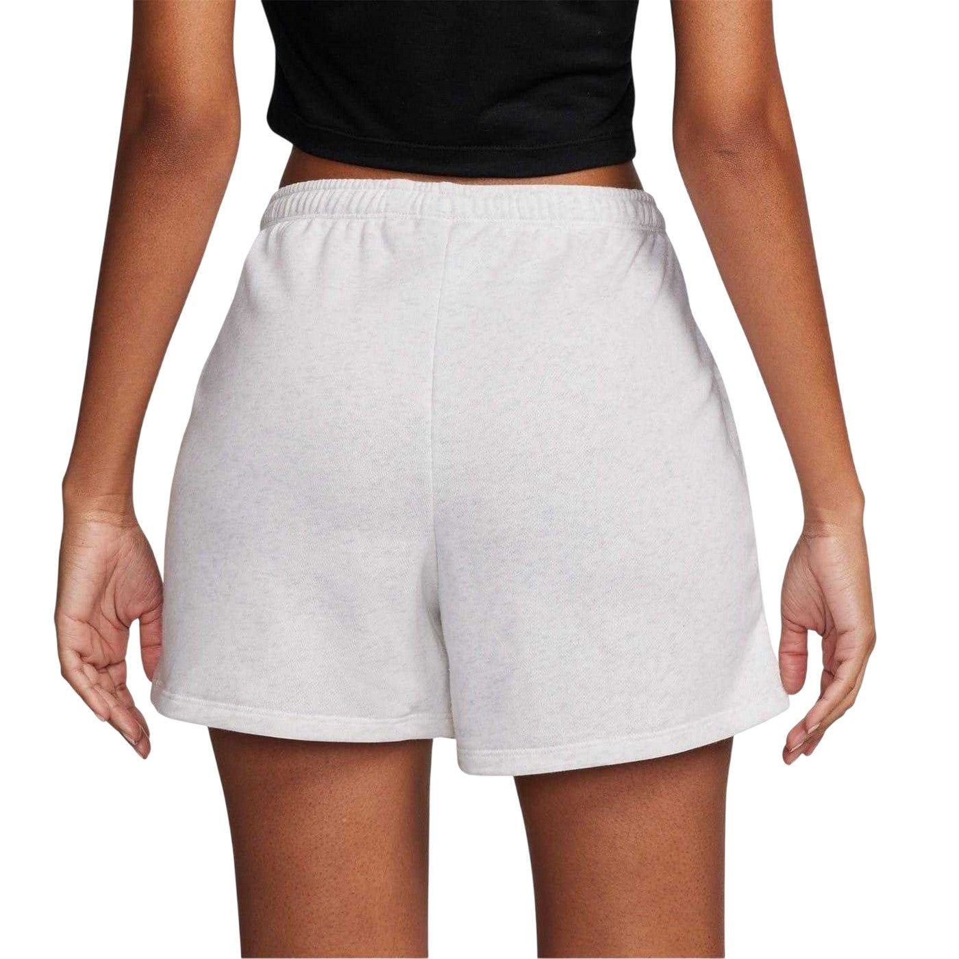 Grey Marl - Back - Nike Womens-Ladies Fleece Elasticated Waist Relaxed Fit Sweat Shorts