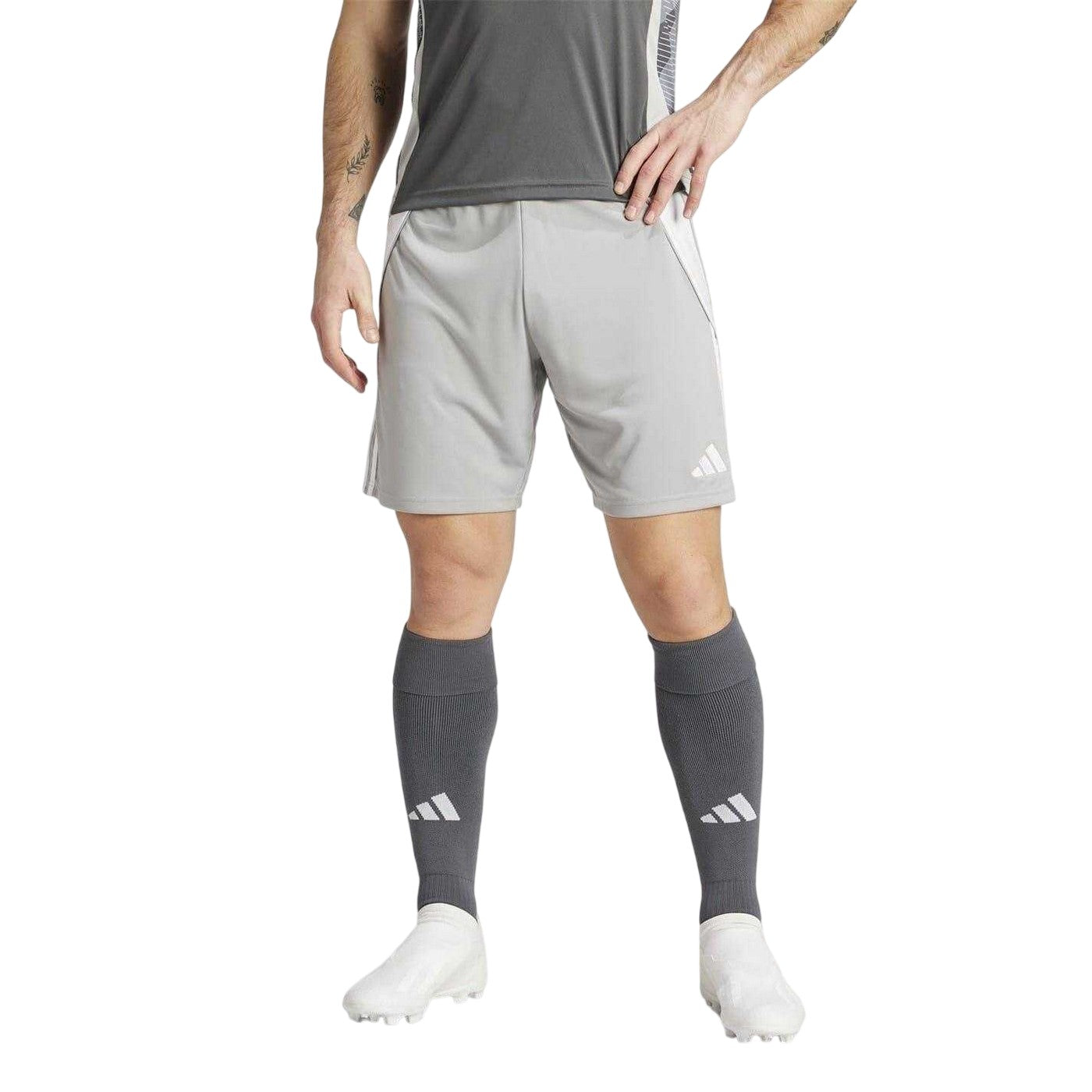 Mid Grey-White - Lifestyle - Adidas Mens Tiro 24 Shorts