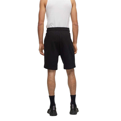Black - Back - Hugo Boss Mens Cotton Blend Side Logo Sweat Shorts