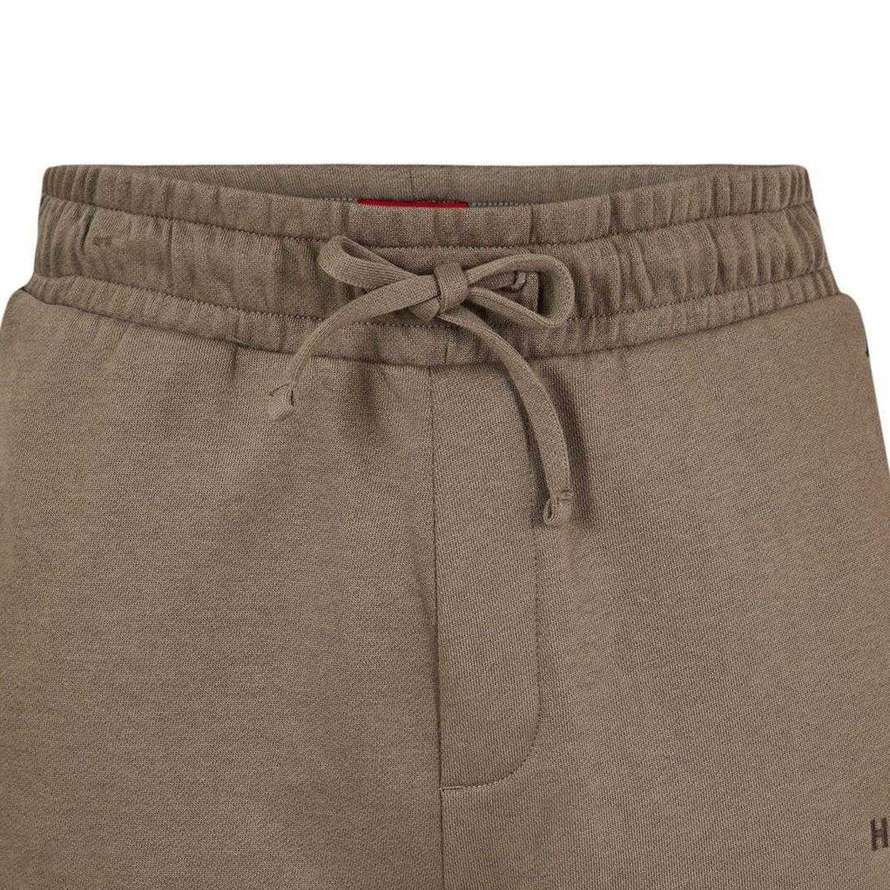 Beige-Black - Side - Hugo Boss Mens Cotton Blend Side Logo Sweat Shorts