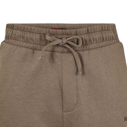 Beige-Black - Side - Hugo Boss Mens Cotton Blend Side Logo Sweat Shorts