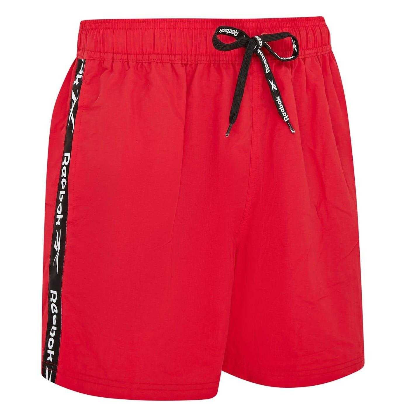 Red - Side - Reebok Mens Regular Swim Shorts