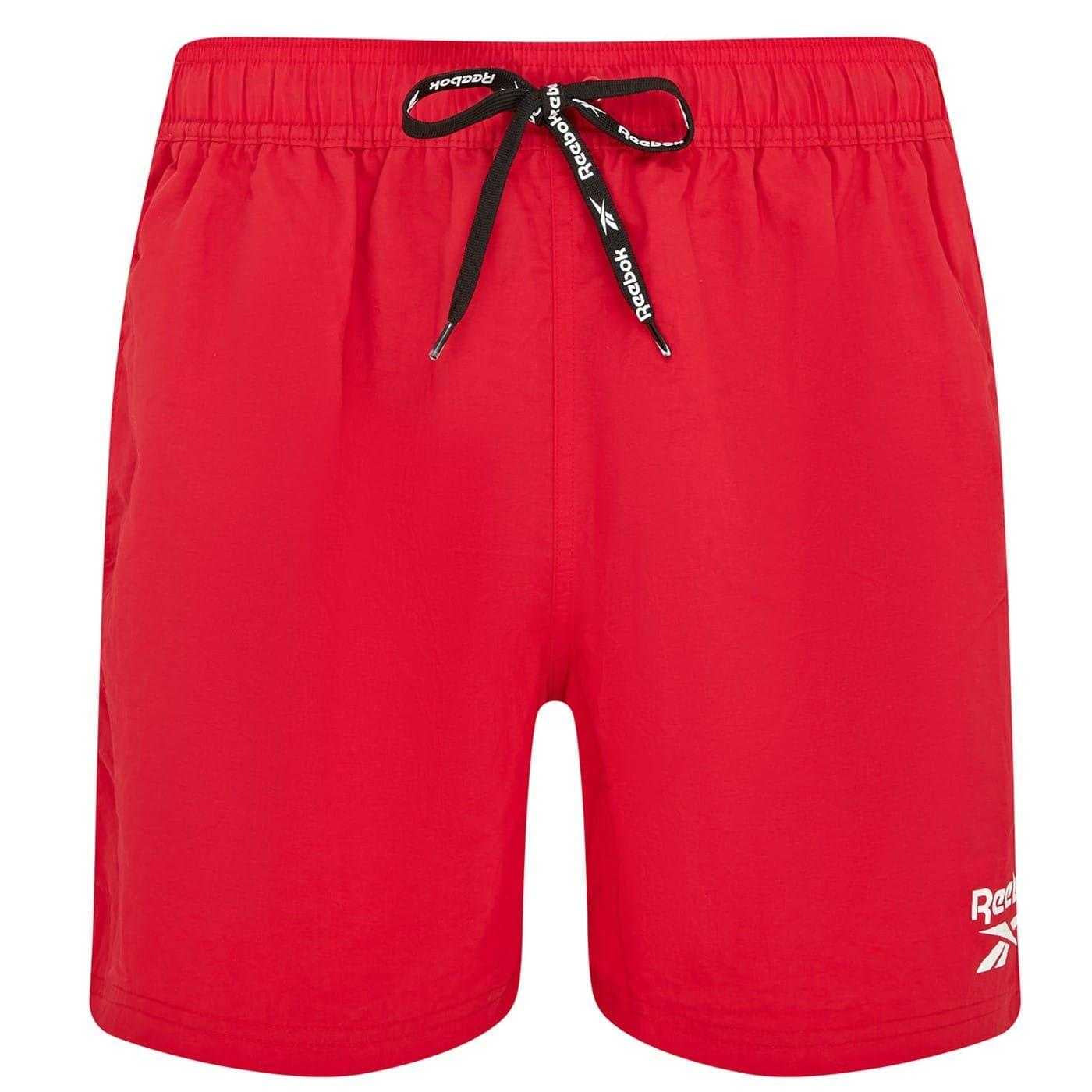 Red - Front - Reebok Mens Regular Swim Shorts