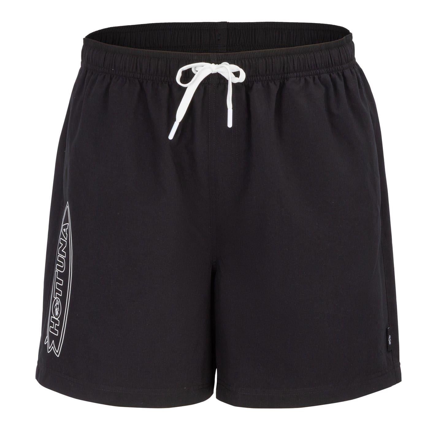 Black - Front - Hot Tuna Mens Relaxed Fit Swim Shorts