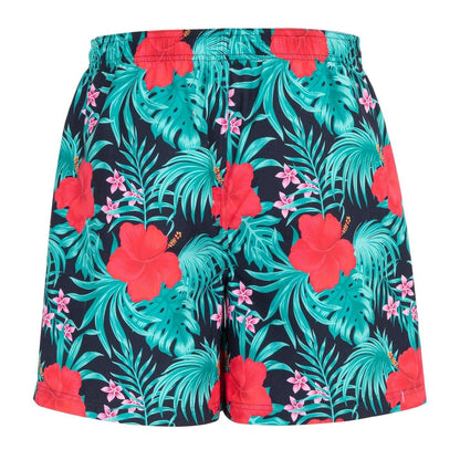 Mulberry - Back - Hot Tuna Mens Tropical Floral Swim Shorts