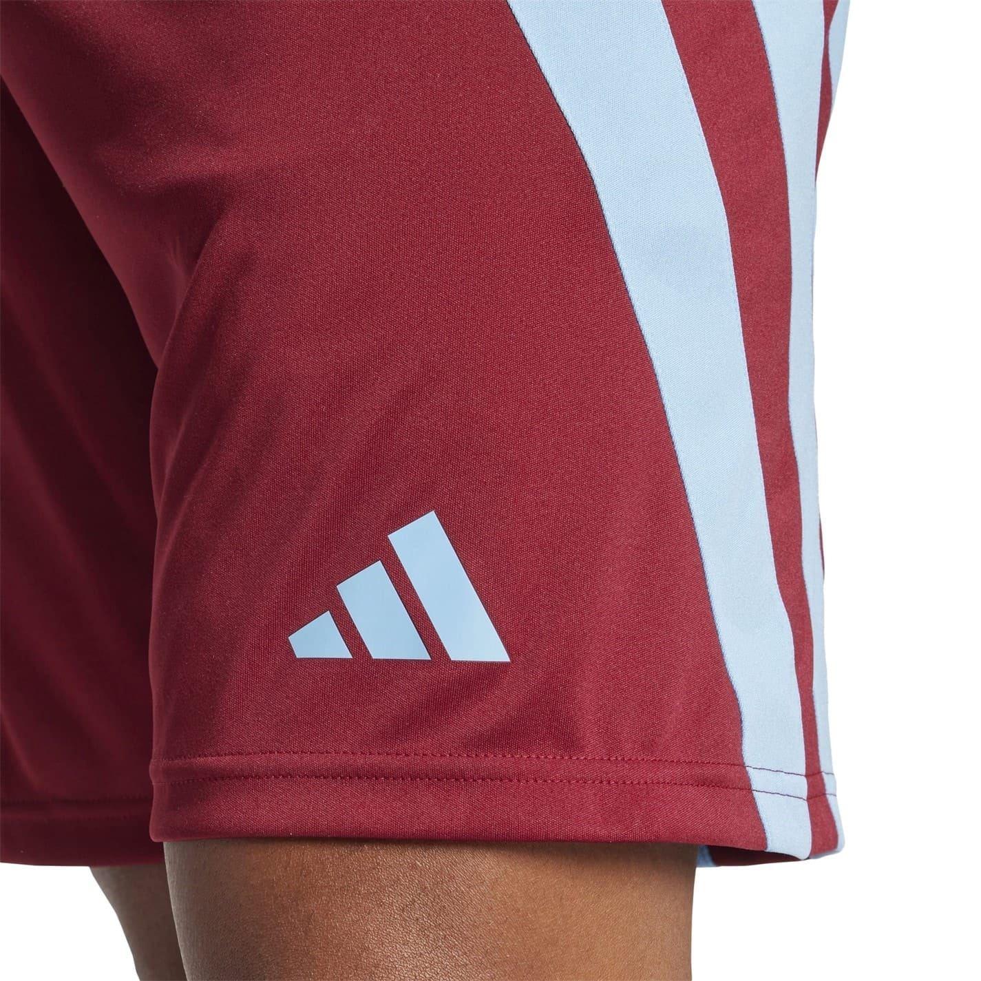 Burgundy-Blue - Side - Adidas Mens Fortore 23 Regular Football Shorts