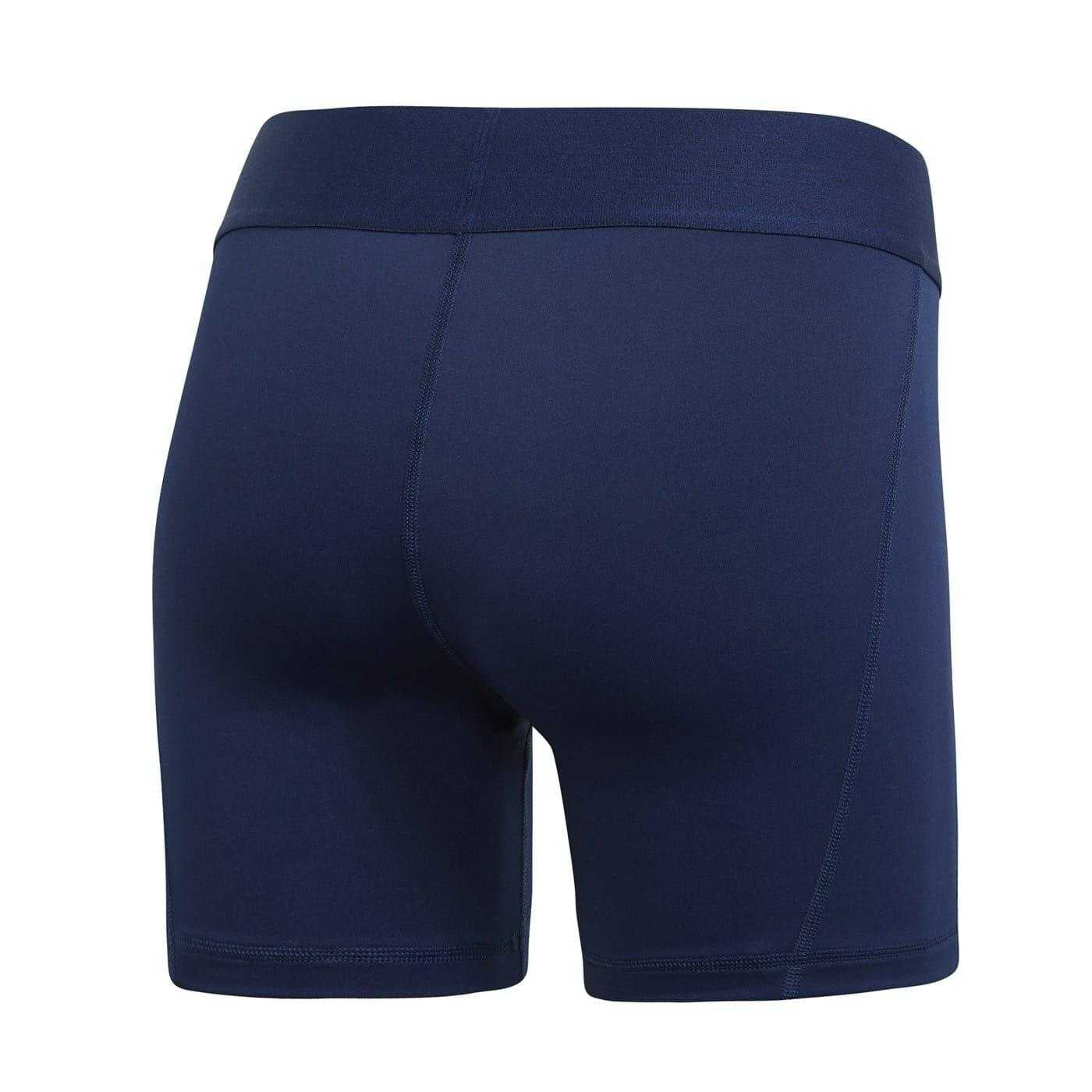 Navy Blue-White - Back - Adidas Womens-Ladies Performance Athletic Gym Compression Shorts