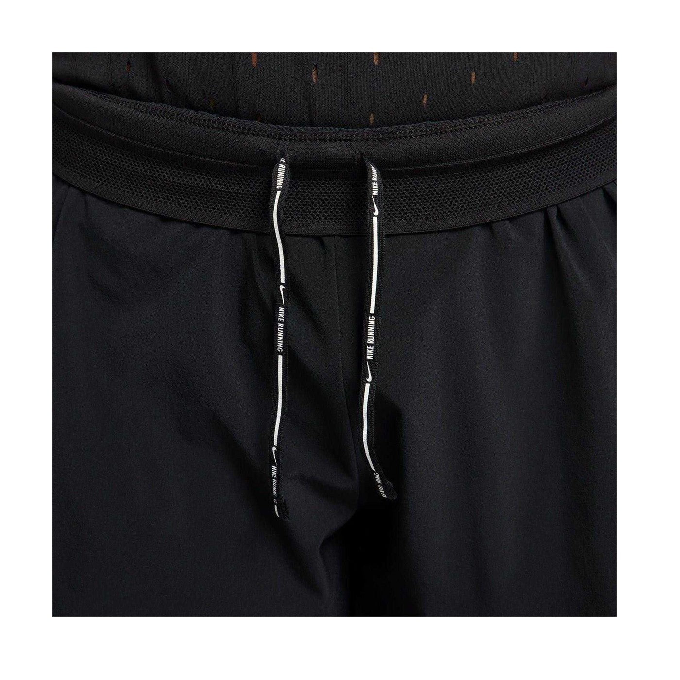 Black - Side - Nike Womens-Ladies Aero Swift Pleated Mid Rise Running Shorts