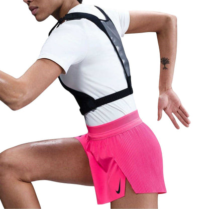 Hyper Pink - Side - Nike Womens-Ladies Aero Swift Pleated Mid Rise Running Shorts