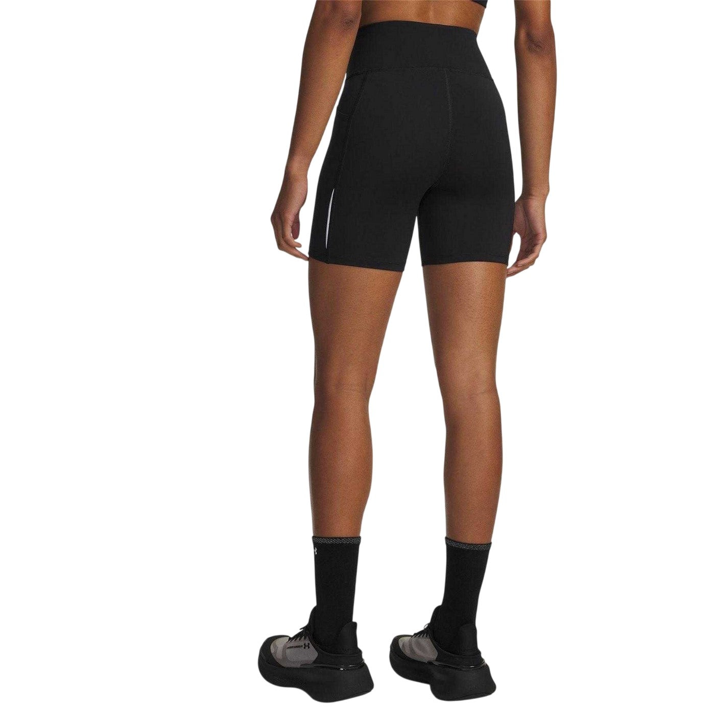 Black - Back - Under Armour Womens-Ladies High Waist Cycling Shorts