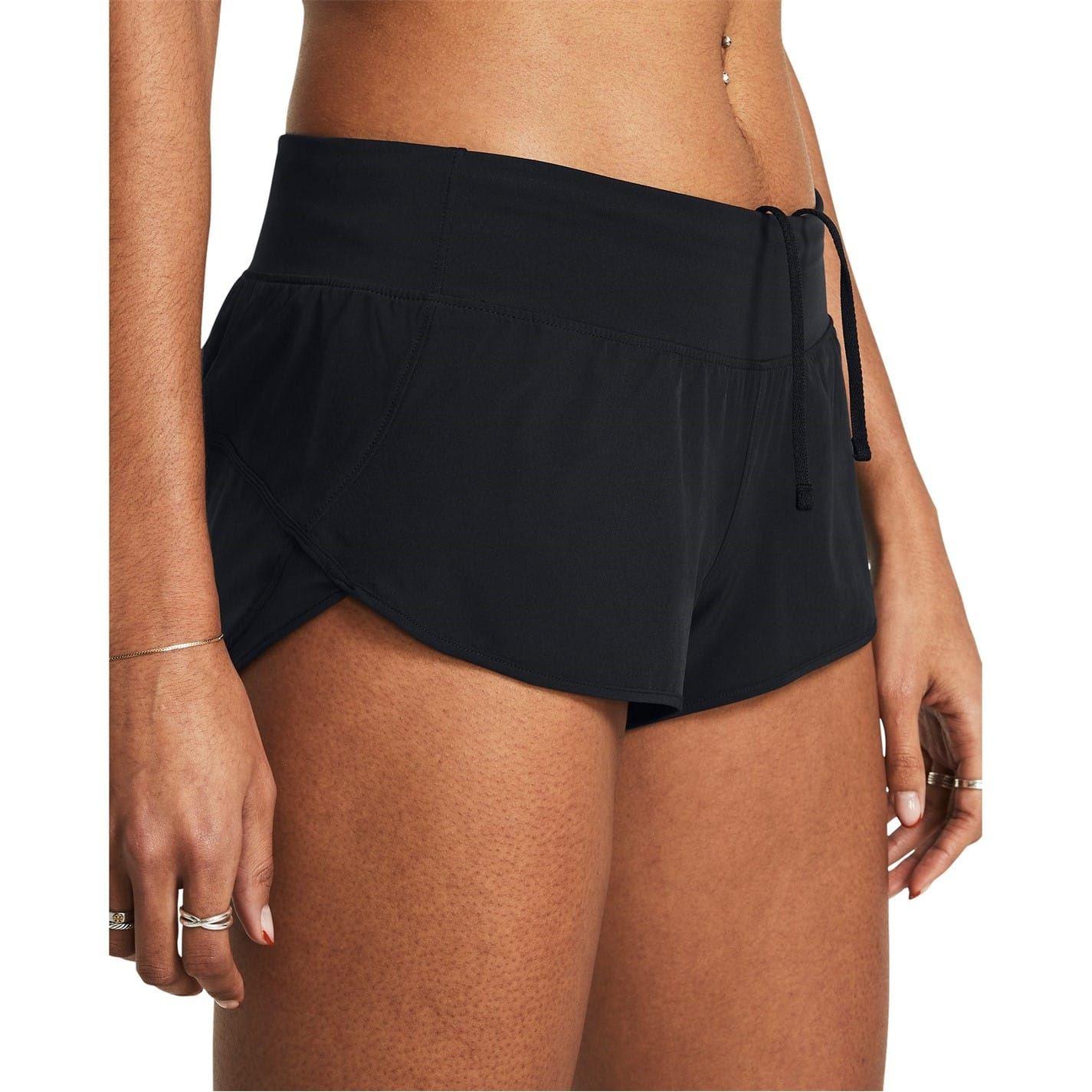 Black - Side - Under Armour Womens-Ladies Launch Pro Relaxed Fit Running Shorts