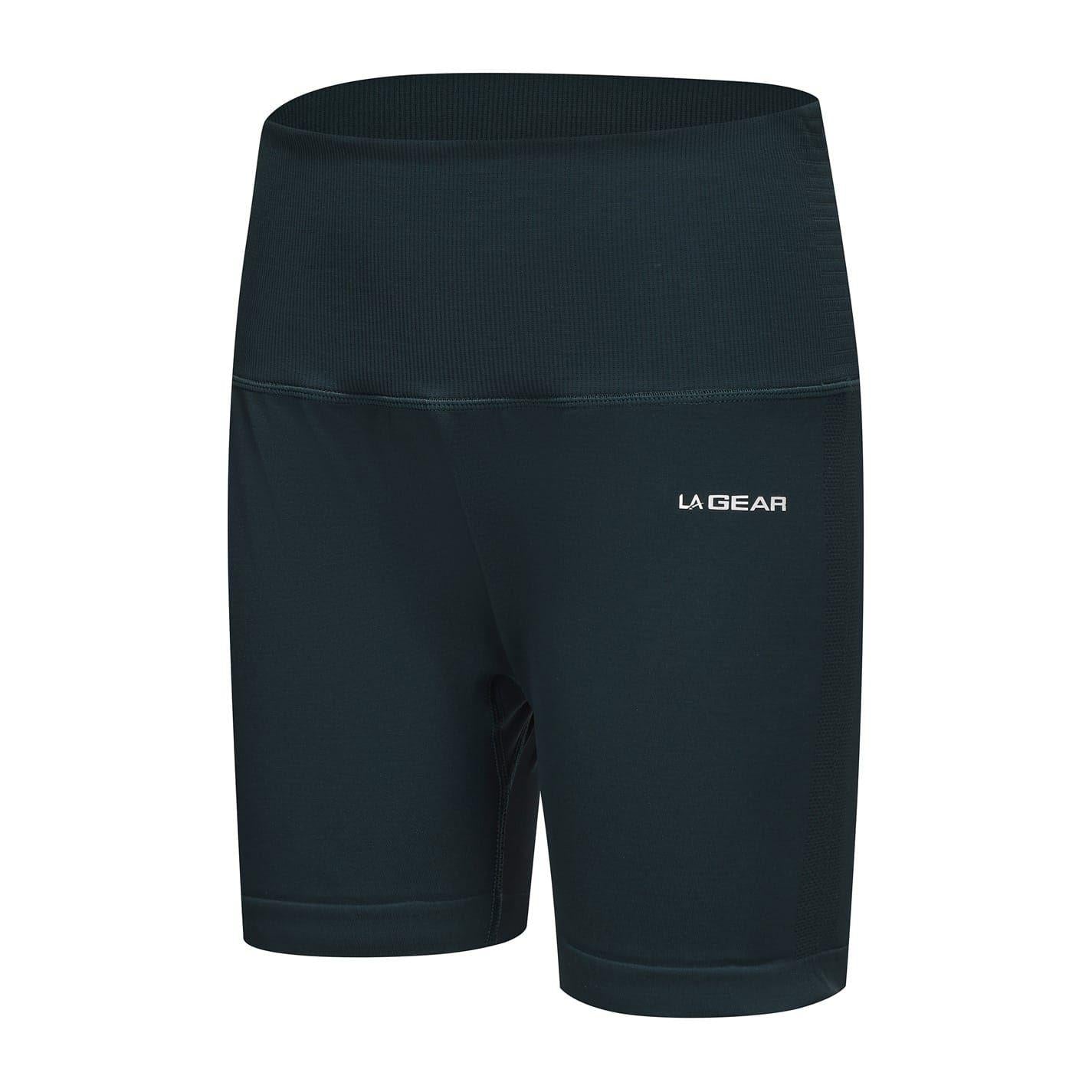 Forest Green - Side - LA Gear Womens-Ladies Zip Pocket High Waist Cycling Shorts