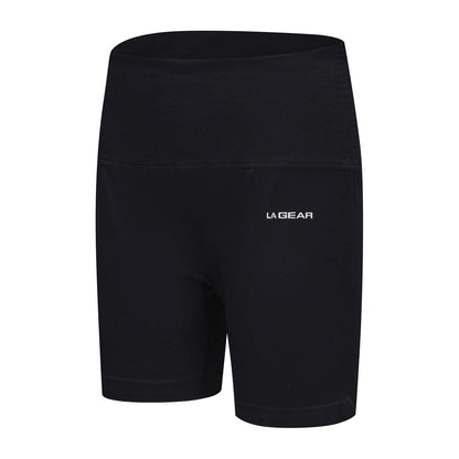 Black - Side - LA Gear Womens-Ladies Zip Pocket High Waist Cycling Shorts