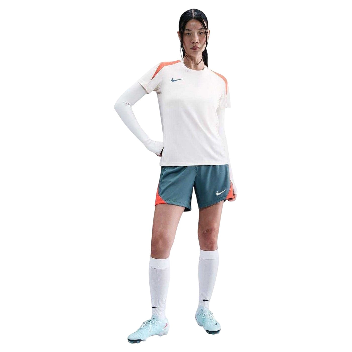 Blue-Orange - Pack Shot - Nike Womens-Ladies Strike Football Shorts