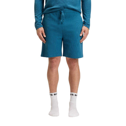 Blue - Side - Boss Mens Relaxed Fit Pyjama Shorts