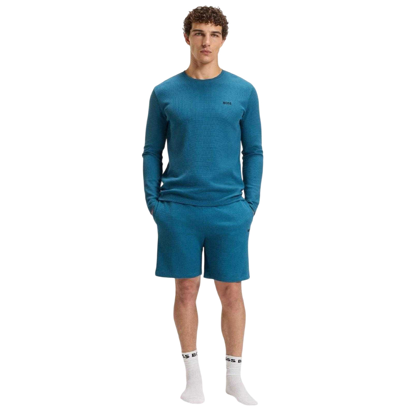 Blue - Lifestyle - Boss Mens Relaxed Fit Pyjama Shorts