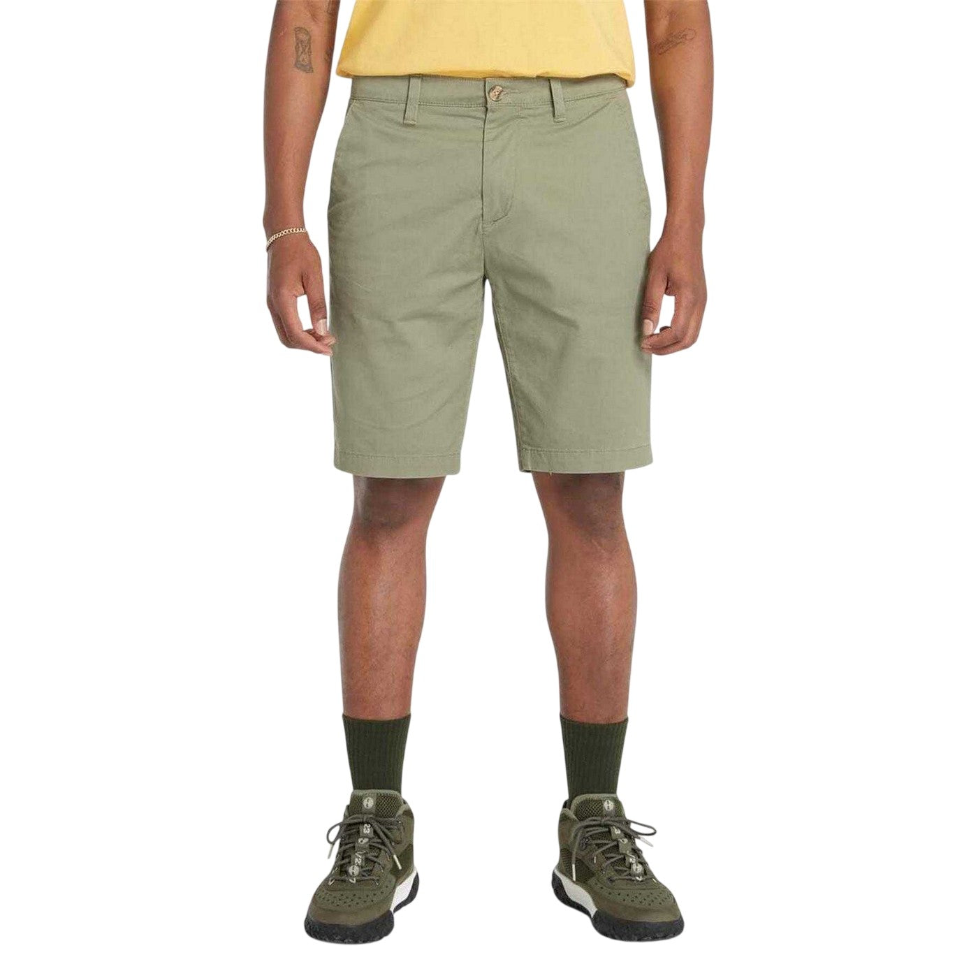 Green - Side - Timberland Mens Topsfield Chino Shorts