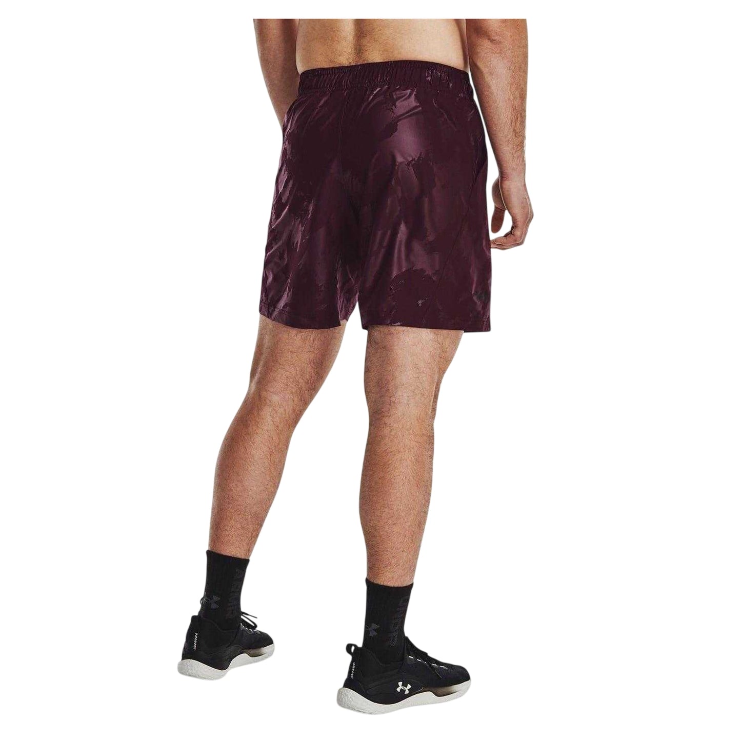 Maroon - Back - Under Armour Mens Embossed Shorts