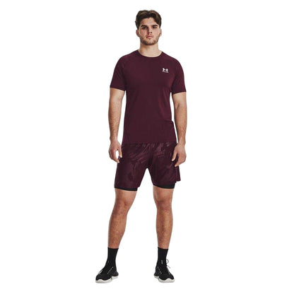 Maroon - Lifestyle - Under Armour Mens Embossed Shorts