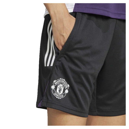 Black - Side - Adidas Womens-Ladies Manchester United FC Shorts