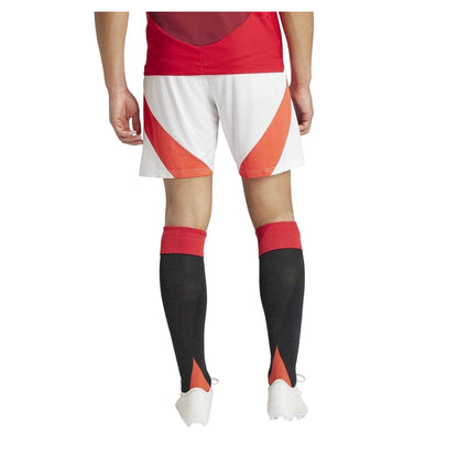 White - Back - Adidas Unisex Adult Manchester United FC Football Shorts