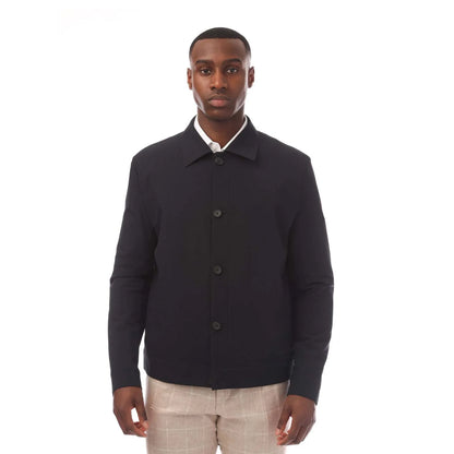 Dark Blue - Side - Hugo Mens Hellys Slim Overshirt