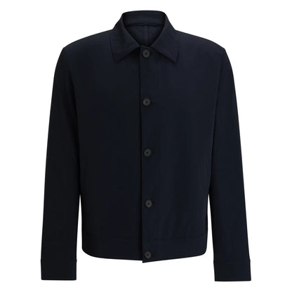 Dark Blue - Front - Hugo Mens Hellys Slim Overshirt