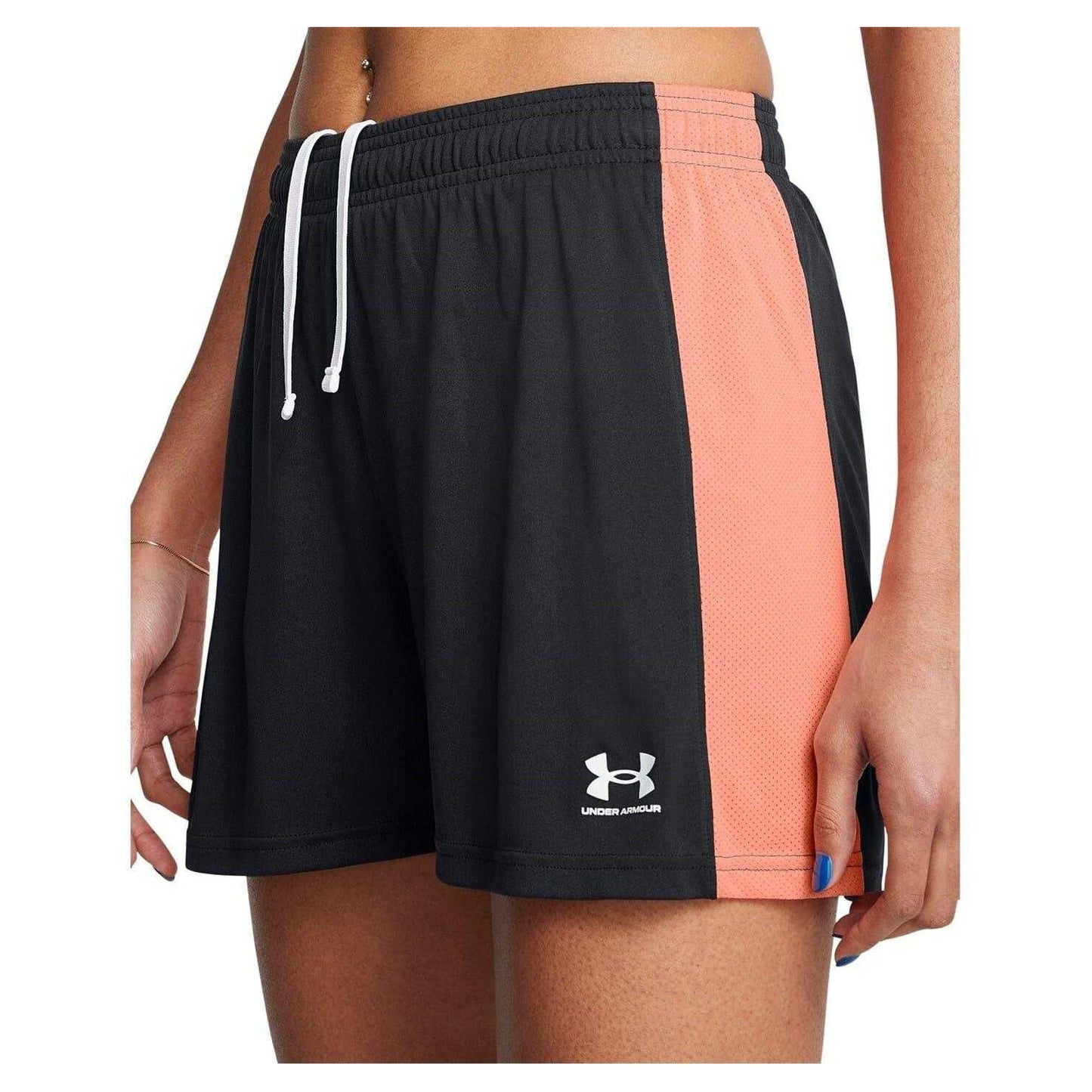 Black - Side - Under Armour Womens-Ladies Football Shorts
