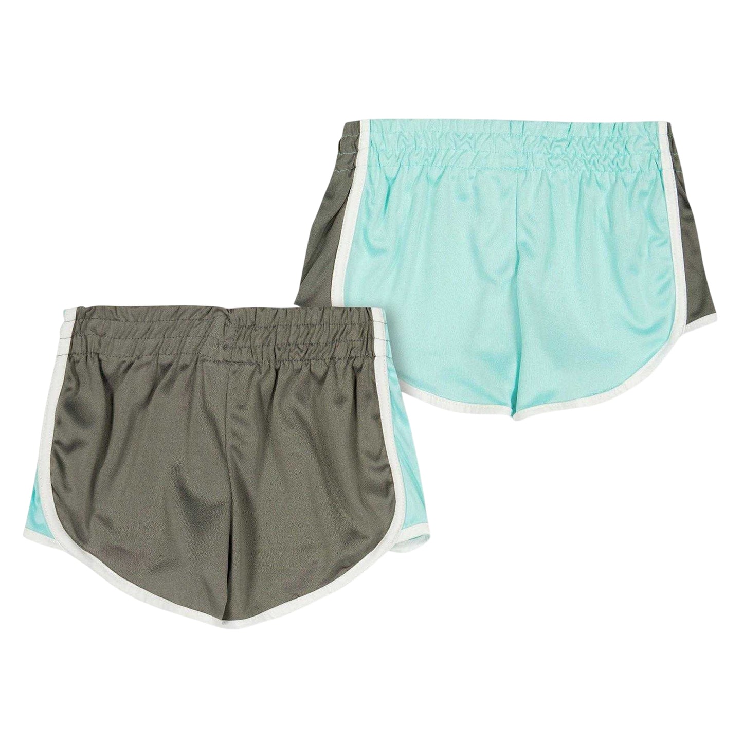 Aruba Blue - Back - Reebok Girls Jersey Shorts (Pack of 2)