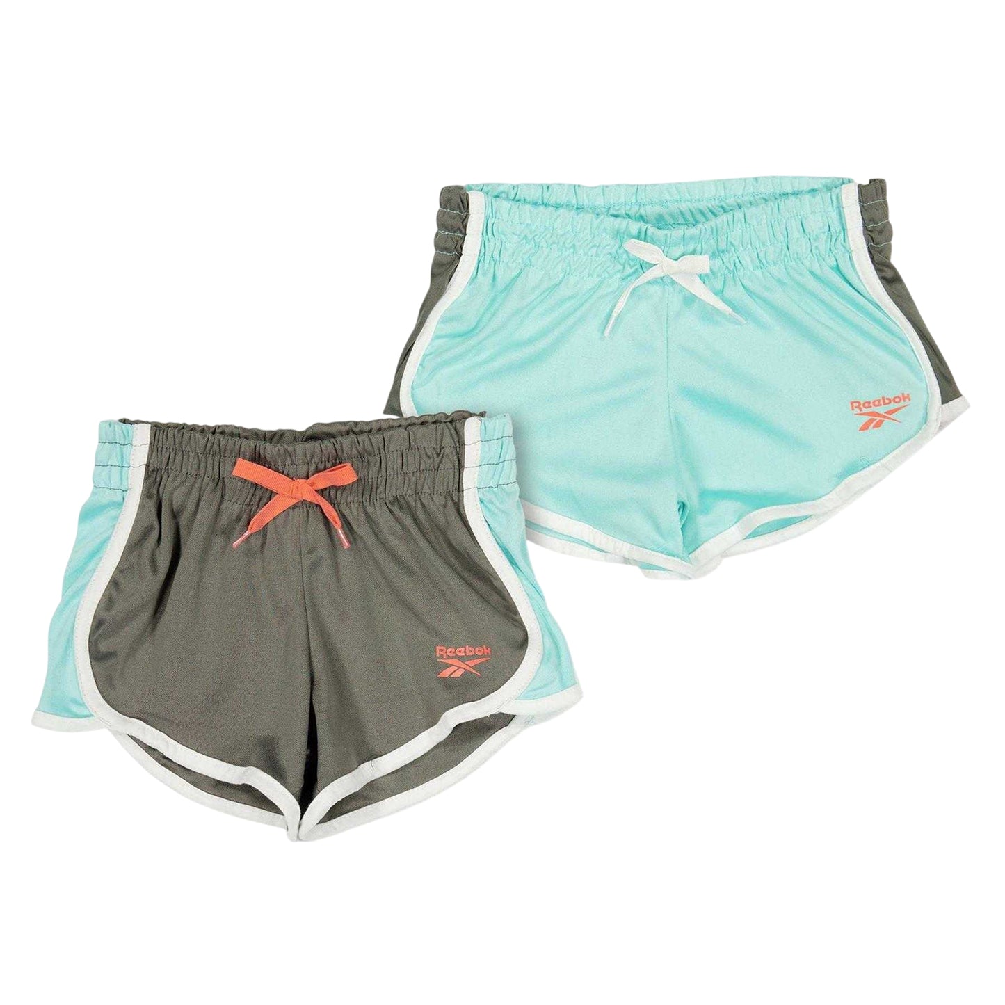 Aruba Blue - Front - Reebok Girls Jersey Shorts (Pack of 2)
