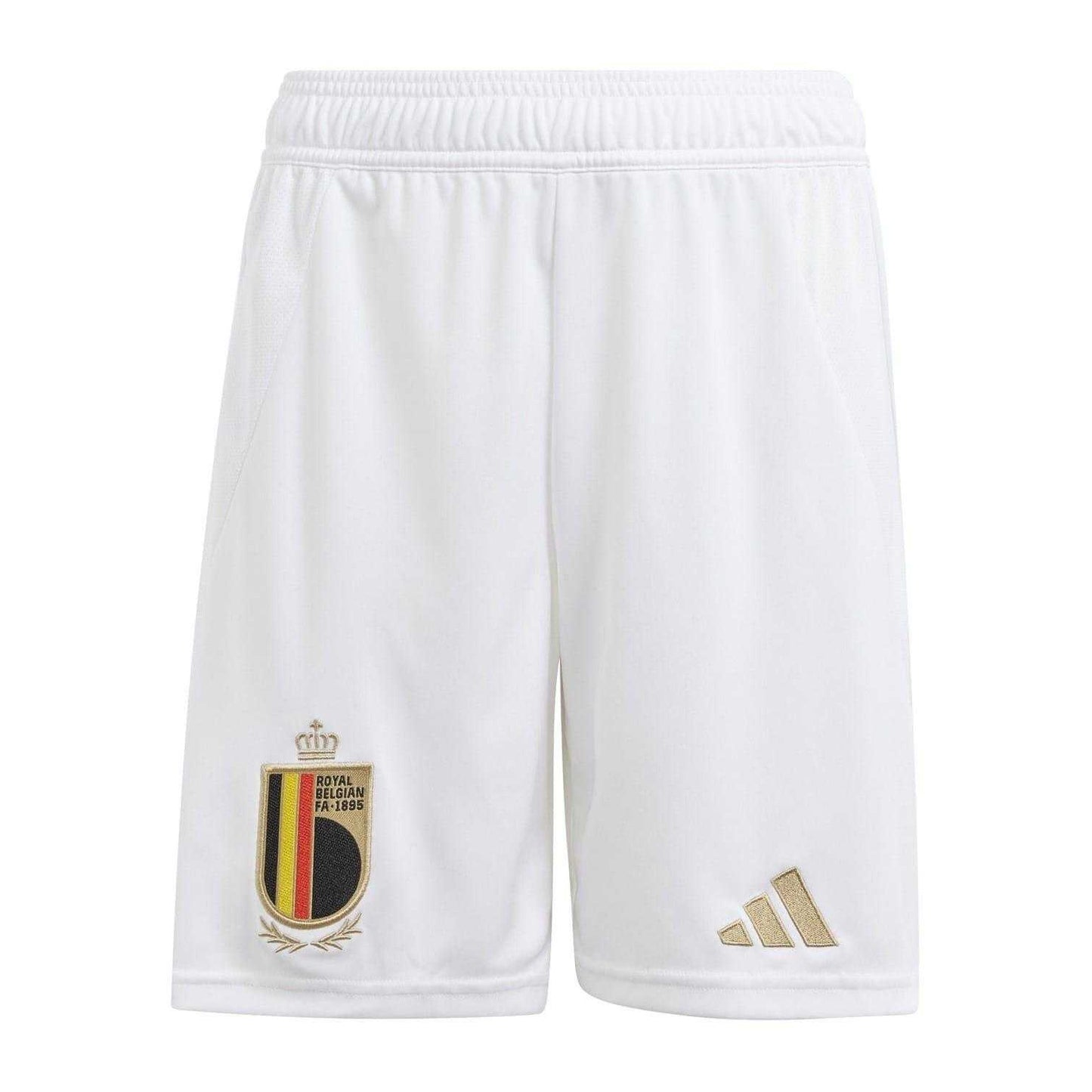 White - Front - Adidas Boys Belgium Moisture Wicking Football Shorts