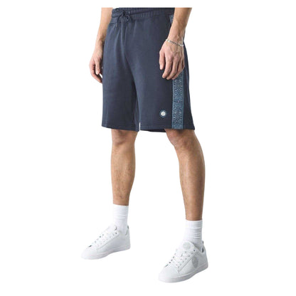 Navy - Front - Pretty Green Mens Paisley Sweat Shorts